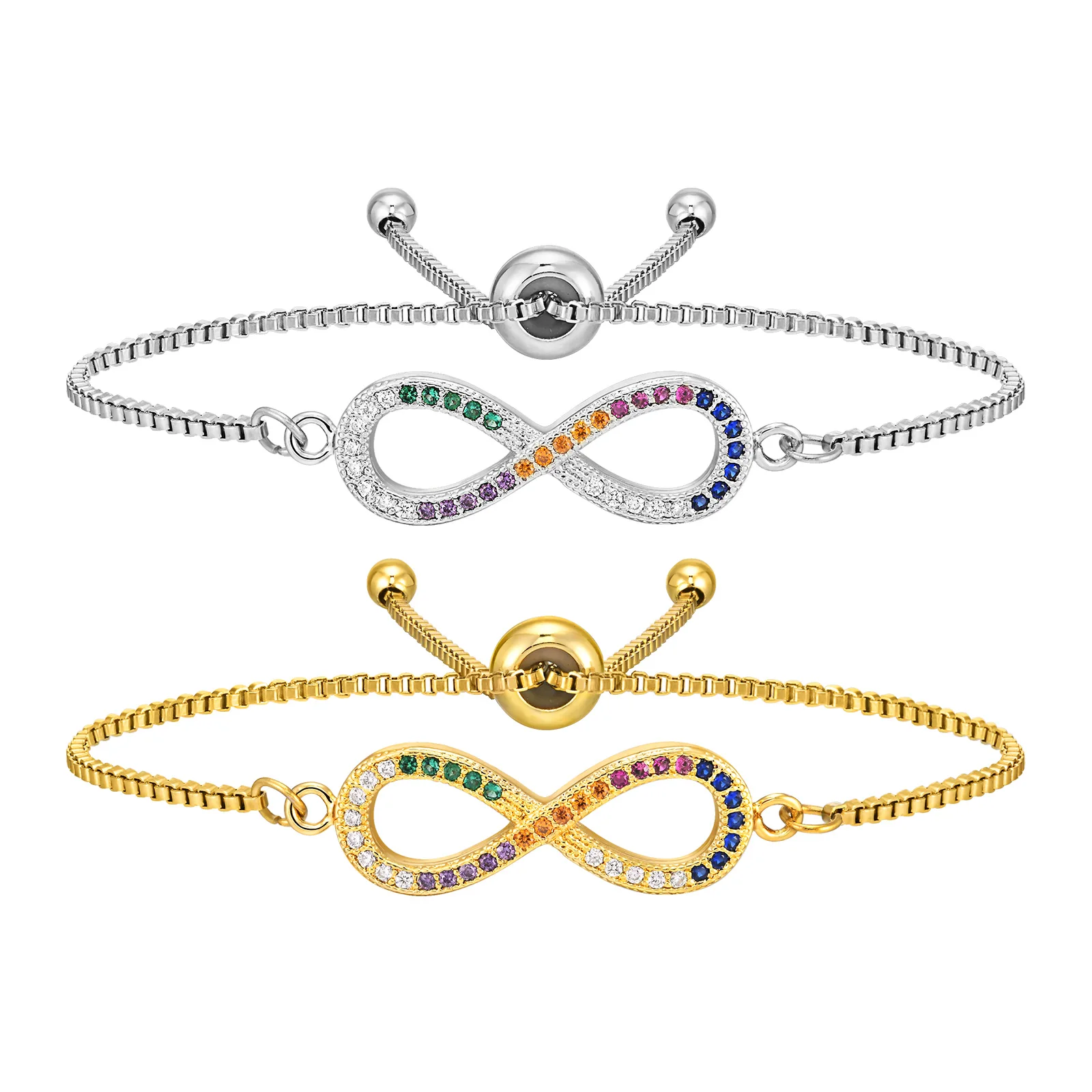 Infinity Bracelet for Women, Paved Cubic Zirconia Charms Slider Bolo Adjustable Gold Plated Jewelry Gift
Infinity Bracelet for Women, Paved Cubic Zirconia Charms Slider Bolo Adjustable Gold Plated Jewelry Gift