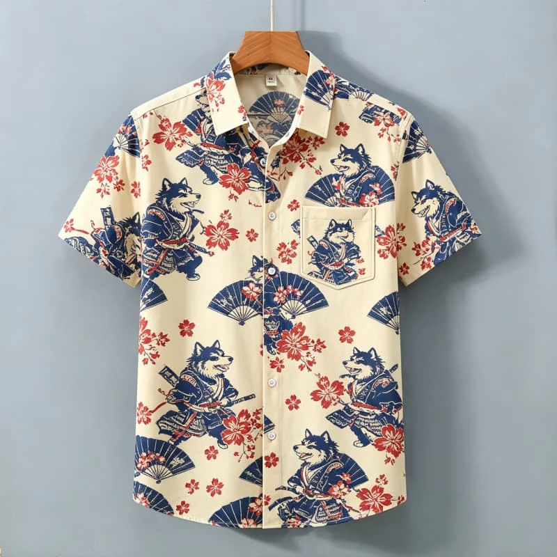 Men's Exotic Japanese ukiyo-e Printed Short Sleeved Shirt With pockets, Suitable For Daily Wear And Fun Cultural atmosphere.
Men's Exotic Japanese ukiyo-e Printed Short Sleeved Shirt With pockets, Suitable For Daily Wear And Fun Cultural atmosphere.