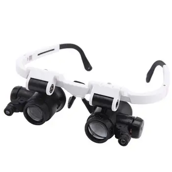 휴대용 망원경 돋보기 안경 루페, 2 LED 조명, 8X, 15X, 23X 렌즈 관찰, 보석상 관찰용 확대경