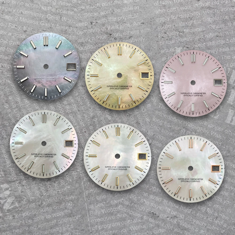 28.5 mm S Logo Seashell Dial Suitable For NH35/NH36 Japan Movement Green Luminous Quality Watch Modification Accessories
28.5 mm S Logo Seashell Dial Suitable For NH35/NH36 Japan Movement Green Luminous Quality Watch Modification Accessories
