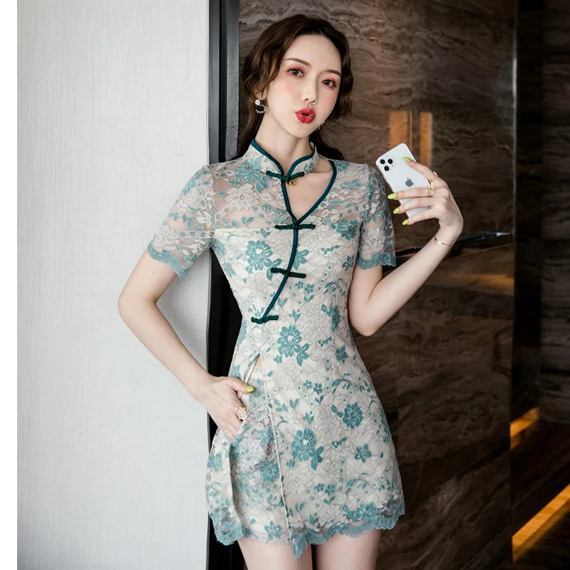 2026 Summer New Chinese Style Elegant Sexy Lace Qipao Set, Two-Piece Short Sleeve Cheongsam Dress
2026 Summer New Chinese Style Elegant Sexy Lace Qipao Set, Two-Piece Short Sleeve Cheongsam Dress