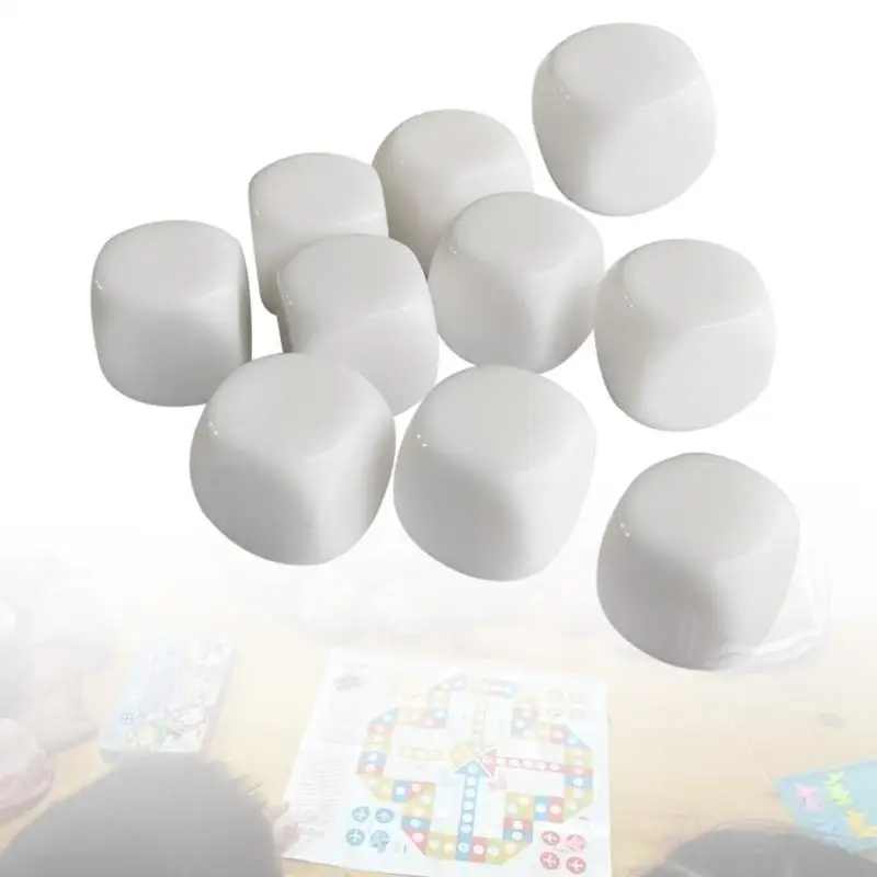 10Pcs Blank White Dices 16MM Acrylic Dices with Smoothed Top Six Sided Dices
10Pcs Blank White Dices 16MM Acrylic Dices with Smoothed Top Six Sided Dices