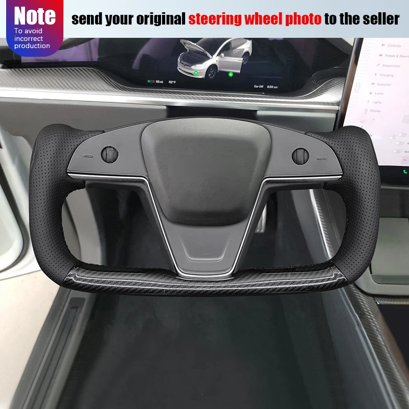 Suede leather carbon fible Hand sewing Car Steering Wheel Cover for Tesla Model S 2021-2023 Model X 2021 2022 2023
Suede leather carbon fible Hand sewing Car Steering Wheel Cover for Tesla Model S 2021-2023 Model X 2021 2022 2023