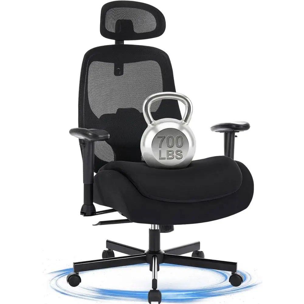 Ergonomic Mesh Office Chair for Big & Tall, 700lbs Capacity, Wide Seat Cushion, Adjustable Lumbar Support, Armrests for Comforta
Ergonomic Mesh Office Chair for Big & Tall, 700lbs Capacity, Wide Seat Cushion, Adjustable Lumbar Support, Armrests for Comforta