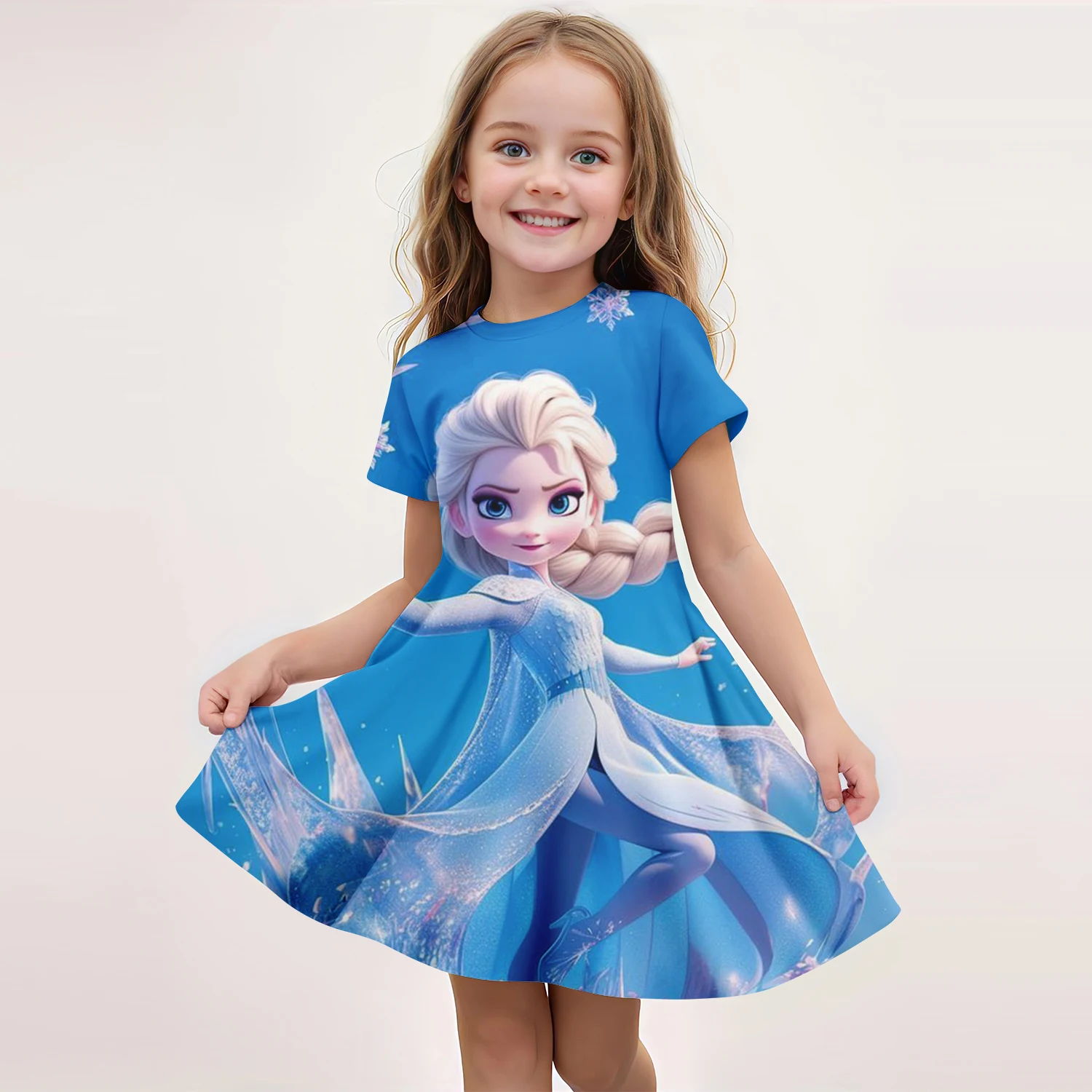 2025 MINISO New Summer Girls Queen Elsa Dress Fashion Cartoon Cute 3D Printing Dress Kid Short Sleeve Princess Frozen Clothing
2025 MINISO New Summer Girls Queen Elsa Dress Fashion Cartoon Cute 3D Printing Dress Kid Short Sleeve Princess Frozen Clothing