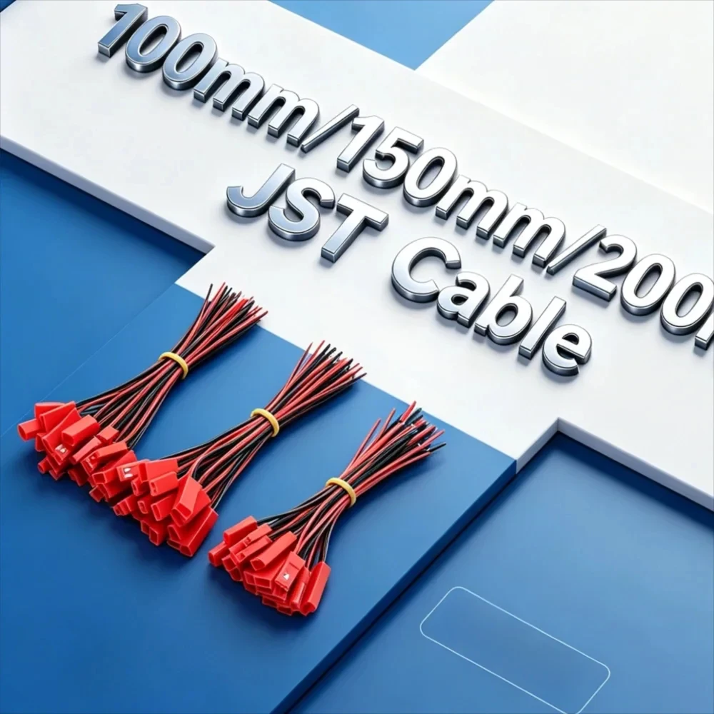10pair/lot 100mm/150mm/200mm JST Male/Female Connector For RC Lipo Battery/Motor/ESC For RC Boat, Car, Helicopter
10pair/lot 100mm/150mm/200mm JST Male/Female Connector For RC Lipo Battery/Motor/ESC For RC Boat, Car, Helicopter