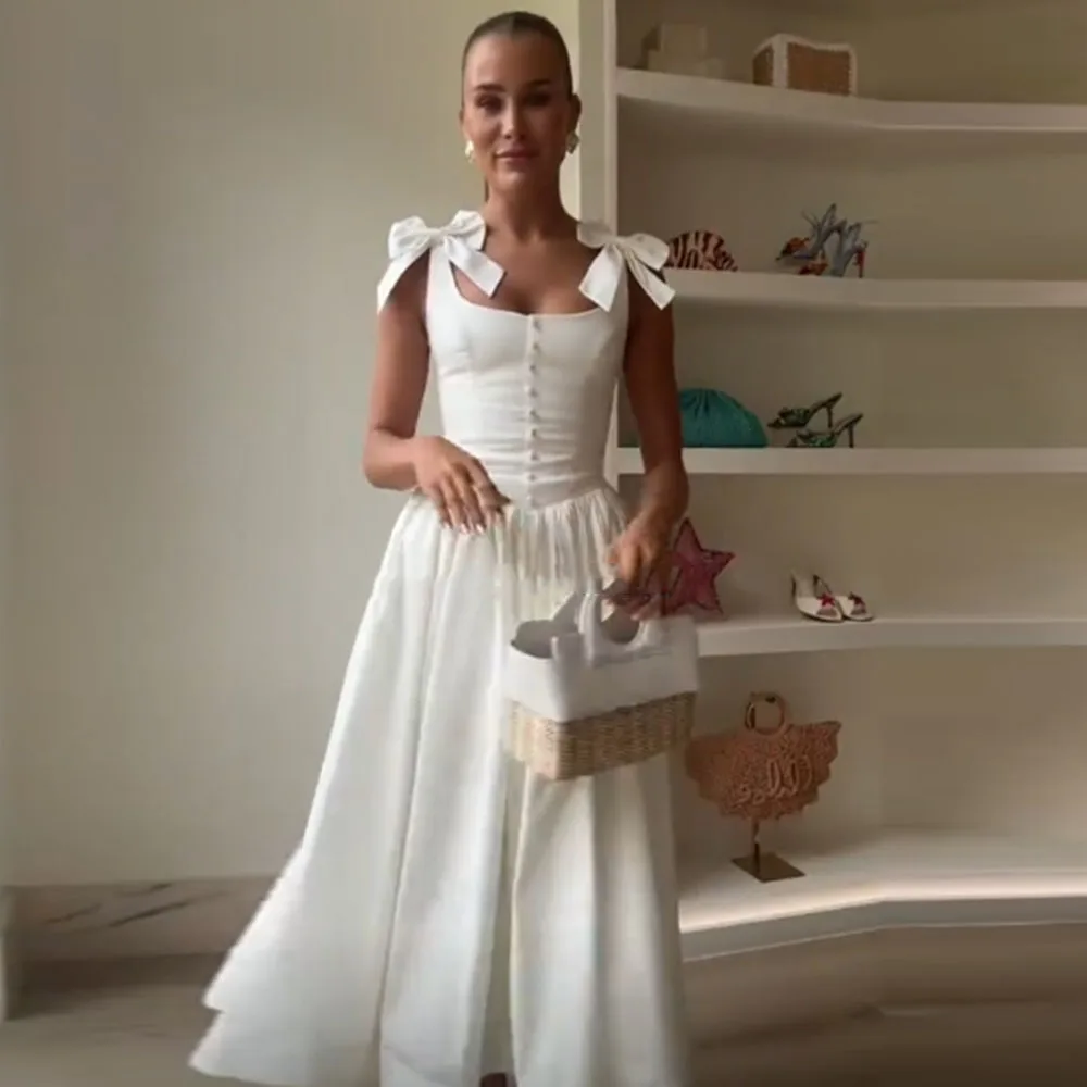 White Evening Dresses Women Square Collar High Quality Banquet Celebrity Formal Occasion A Line Bowknot Female Gowns Elegant
White Evening Dresses Women Square Collar High Quality Banquet Celebrity Formal Occasion A Line Bowknot Female Gowns Elegant