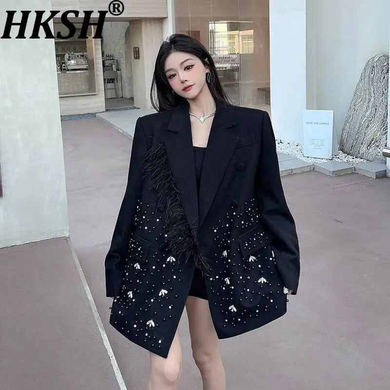 HKSH Women Blazer Elegant Fashion Diamonds Embroidered Flares Dark Style Loose Casual Trendy Ins Suit-Coat Spring Autumn HK25480
HKSH Women Blazer Elegant Fashion Diamonds Embroidered Flares Dark Style Loose Casual Trendy Ins Suit-Coat Spring Autumn HK25480
