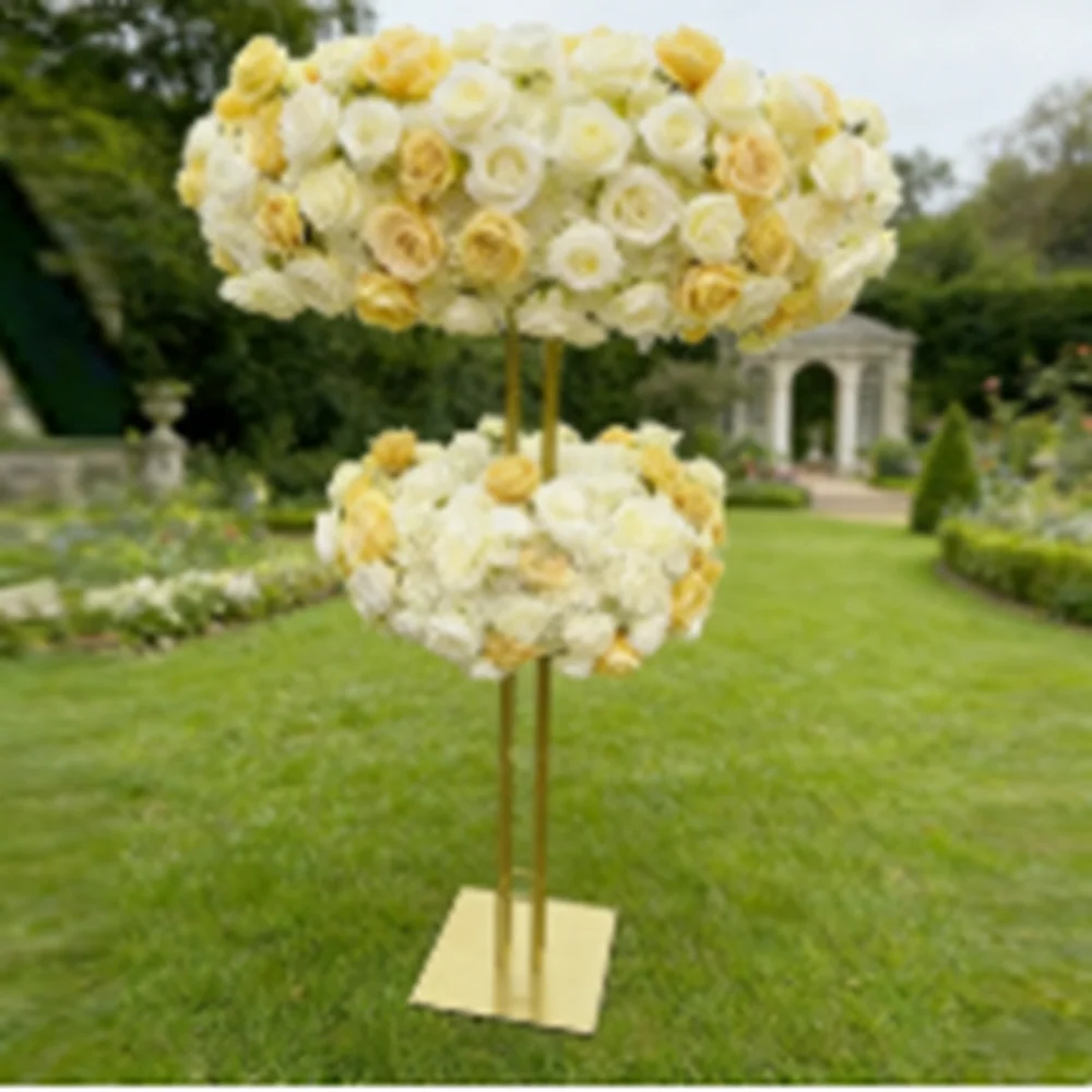 Wholesale gold metal frame flower stand centerpiece for wedding table Top Sale Double Circle Flower Stand For Metal Wedding
Wholesale gold metal frame flower stand centerpiece for wedding table Top Sale Double Circle Flower Stand For Metal Wedding