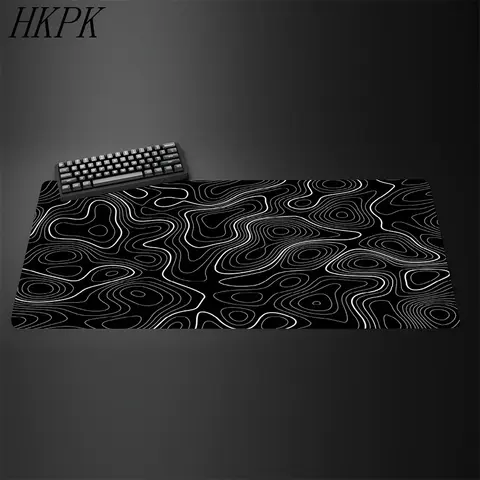 Großes Mauspad, schwarz-weißes Mauspad, Gaming-Mauspads, Gummi-Tastaturmatten, abstrakte Schreibtischunterlage, Strata Liquid Office-Mauspads