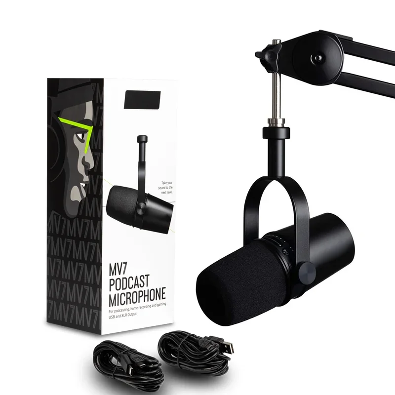 USB Podcast All Metal USB/XLR Dynamic Microphone MIC MV7 Microphone for Podcasting Recording Live Streaming Gaming
USB Podcast All Metal USB/XLR Dynamic Microphone MIC MV7 Microphone for Podcasting Recording Live Streaming Gaming