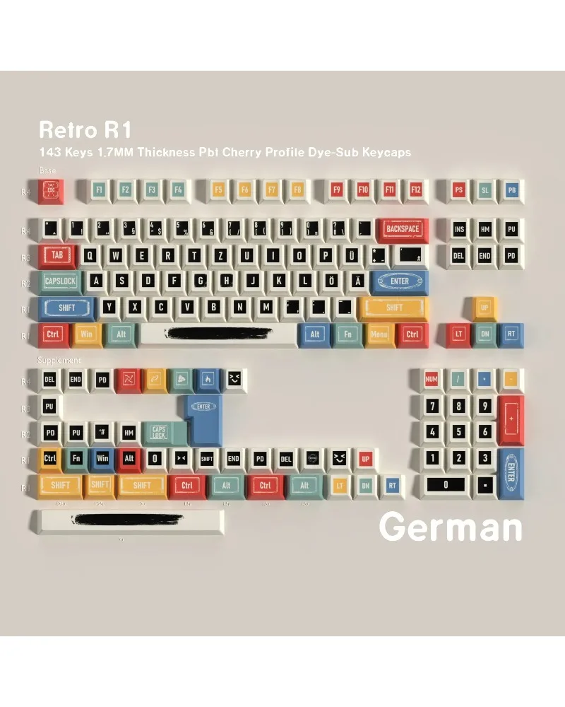 Vintage Large Character PBT Keycaps Dye Sublimation German French Korean Spanish English Small Language Set
Vintage Large Character PBT Keycaps Dye Sublimation German French Korean Spanish English Small Language Set