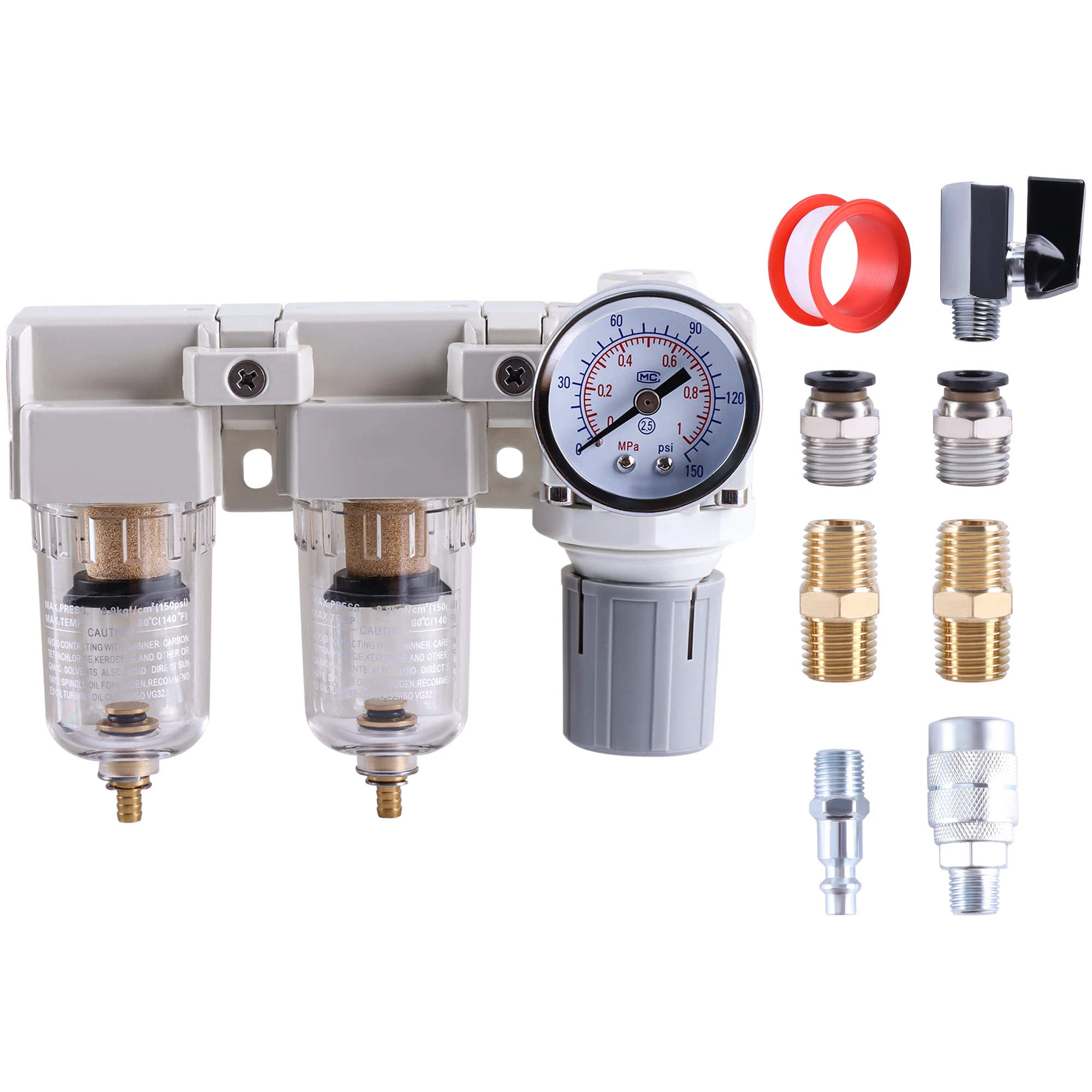 Double Air Compressor Filter 1/4'' 3/8" 1/2" NPT Semi-Auto Oil Water Separator Drain Air Drying System Pneumatic Air Regulator
Double Air Compressor Filter 1/4'' 3/8" 1/2" NPT Semi-Auto Oil Water Separator Drain Air Drying System Pneumatic Air Regulator