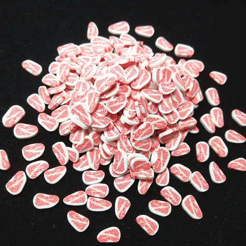 50 gr/los 10mm Fleisch Polymer Clay Scheiben Für DIY Handwerk Tier Rindfleisch Kunststoff Klei Schlamm Partikel Schleim Füllstoff Zubehör