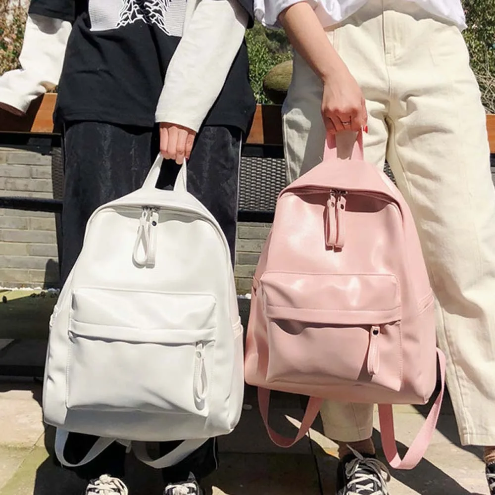 Daypack PU Leather Backpack Solid Color Waterproof Student School Bag Adjustable Straps Large Capacity Unisex Couple Backpack
Daypack PU Leather Backpack Solid Color Waterproof Student School Bag Adjustable Straps Large Capacity Unisex Couple Backpack
