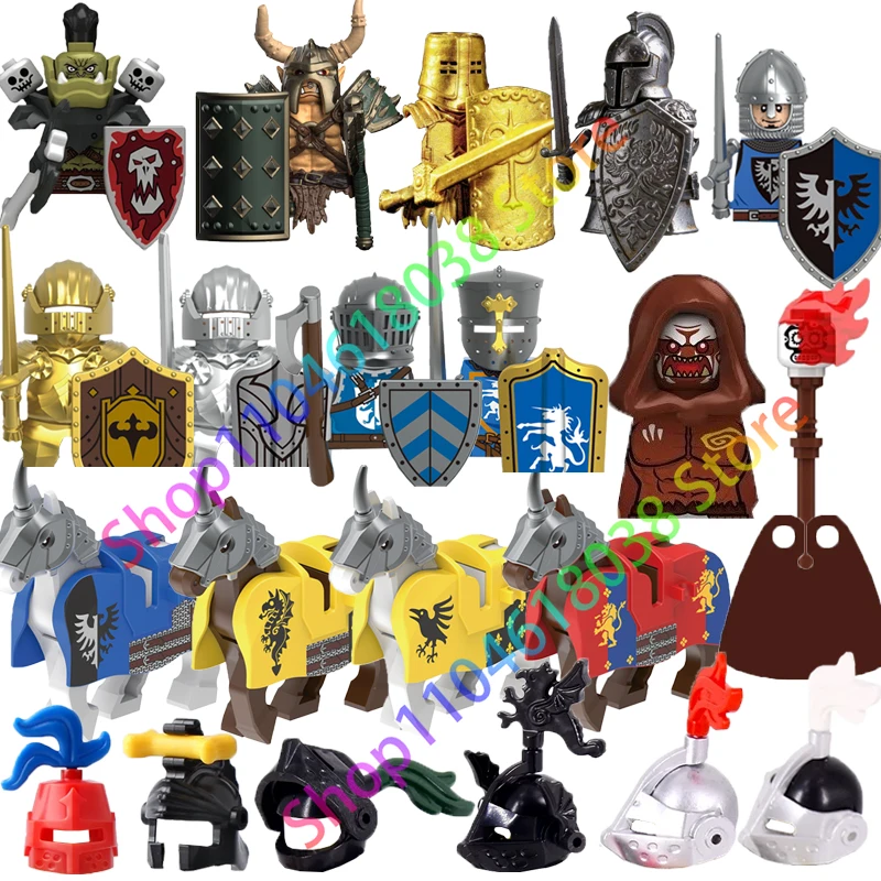 MOC Medieval Knights Orcs Building Blocks Figures Toy Military Soldiers Guard Weapons Bows Arrow Shield Armor Flags Torches A
MOC Medieval Knights Orcs Building Blocks Figures Toy Military Soldiers Guard Weapons Bows Arrow Shield Armor Flags Torches A