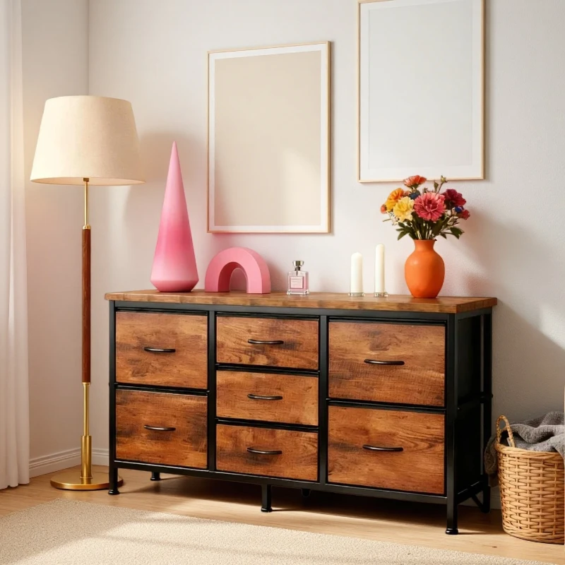 7-Drawer Storage Cabinet - 4 Large + 3 Small Capacity Drawers, Ample Storage Space, Four Colors - Perfect for Bedrooms
7-Drawer Storage Cabinet - 4 Large + 3 Small Capacity Drawers, Ample Storage Space, Four Colors - Perfect for Bedrooms