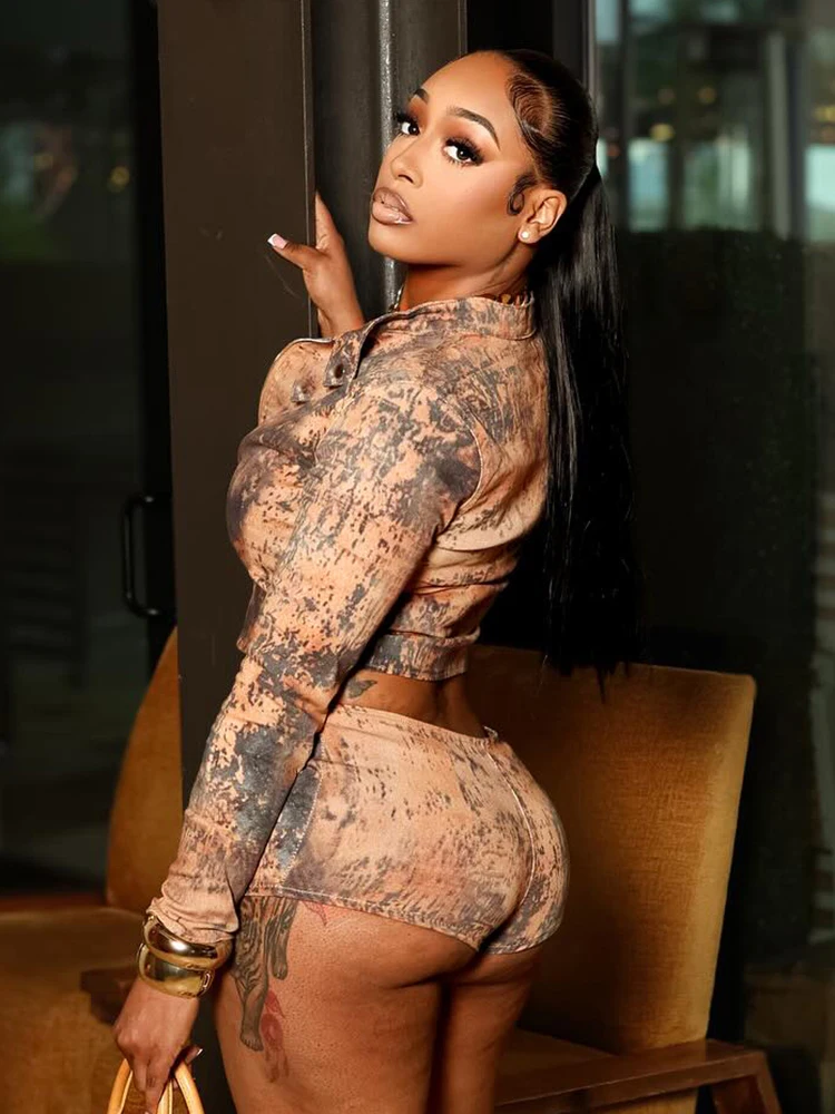 Whatiwear High Street Style 2 Piece Set Women Tie-Dye Print Zip Cardigan Crop Jacket+Biker Skinny Shorts Sporty Fashion Outfits
Whatiwear High Street Style 2 Piece Set Women Tie-Dye Print Zip Cardigan Crop Jacket+Biker Skinny Shorts Sporty Fashion Outfits