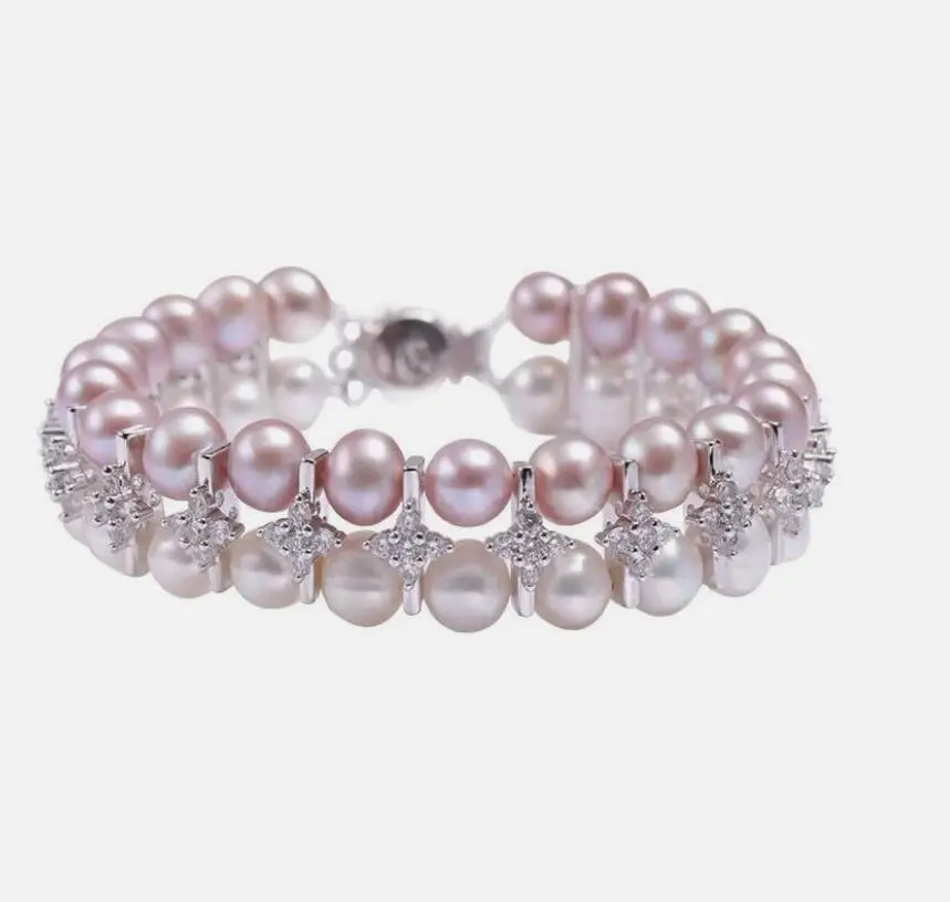gorgeous two strands 7-8mm south sea white lavender pearl bracelet 7.5-8'' 925s
gorgeous two strands 7-8mm south sea white lavender pearl bracelet 7.5-8'' 925s