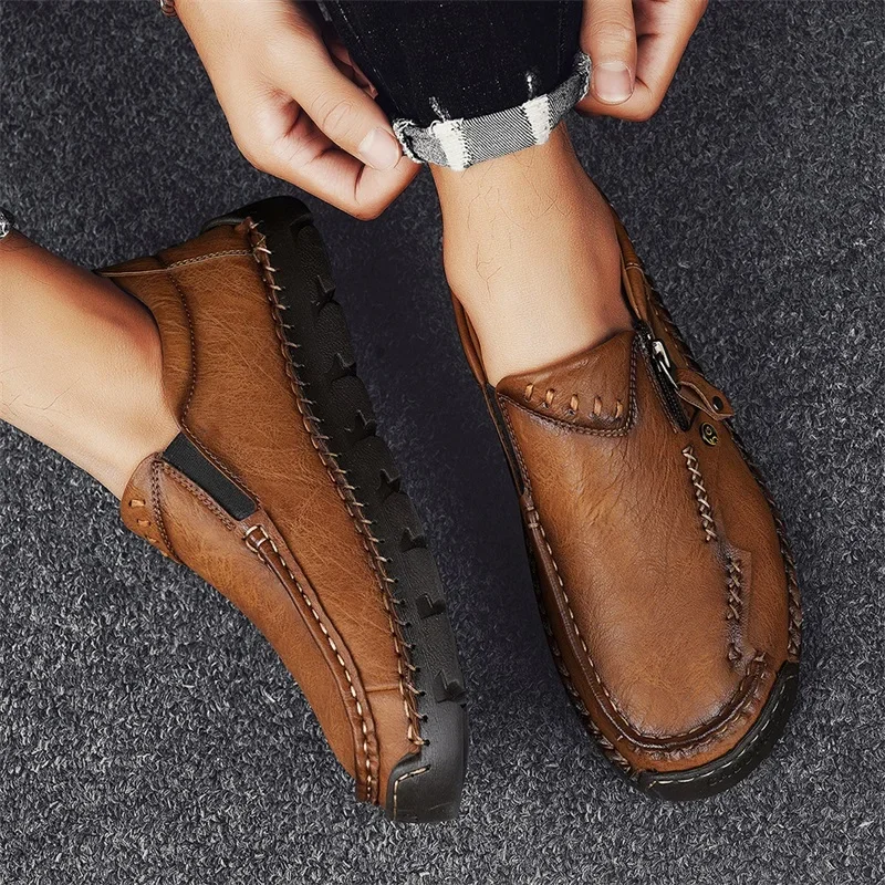 Men Shoes Hiking Treking Footwear Male Hand-stitching Breathable Leather Loafers Comfty Casual Slip-ons Loafer Man Walking Shoes
Men Shoes Hiking Treking Footwear Male Hand-stitching Breathable Leather Loafers Comfty Casual Slip-ons Loafer Man Walking Shoes