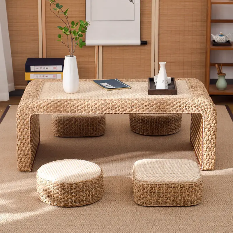 Rattan tatami table small coffee table Japanese low table kang table household bay window
Rattan tatami table small coffee table Japanese low table kang table household bay window