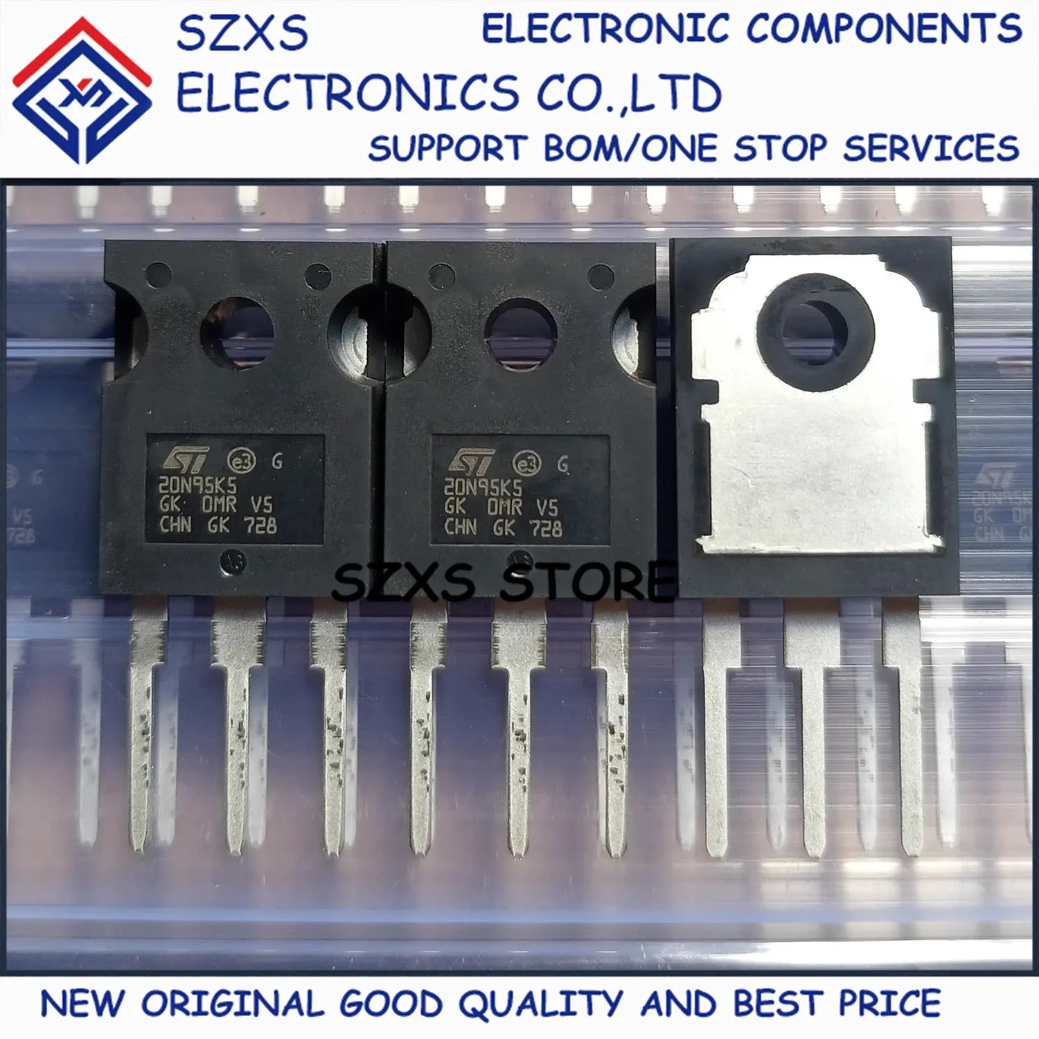 New Original 10Pcs STW20N95K5 20N95K5 TO-247 950V 17.5A MOSFET Field Effect Transistor In Stock Good Quality
New Original 10Pcs STW20N95K5 20N95K5 TO-247 950V 17.5A MOSFET Field Effect Transistor In Stock Good Quality