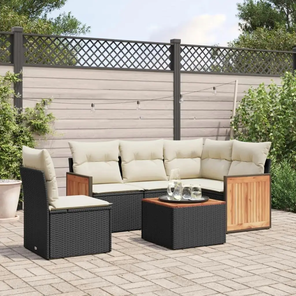 Modular Black Poly Rattan 6-Piece Garden Sofa Set Outdoor Furniture Seating Area
Modular Black Poly Rattan 6-Piece Garden Sofa Set Outdoor Furniture Seating Area