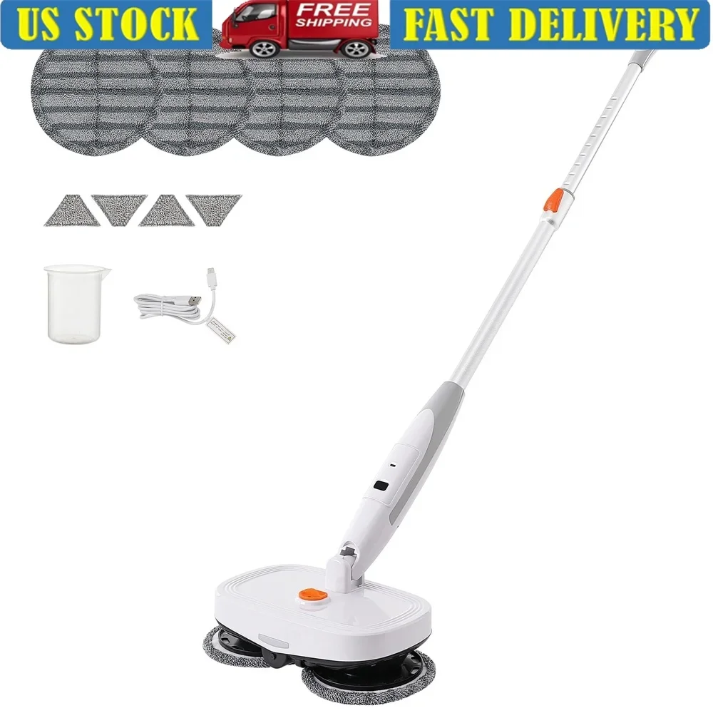 Electric Spin Mop Cordless 300 RPM Dual Mop Head LED Sprayer 10 Adjustable Heights Multi-Surface Cleaning
Electric Spin Mop Cordless 300 RPM Dual Mop Head LED Sprayer 10 Adjustable Heights Multi-Surface Cleaning