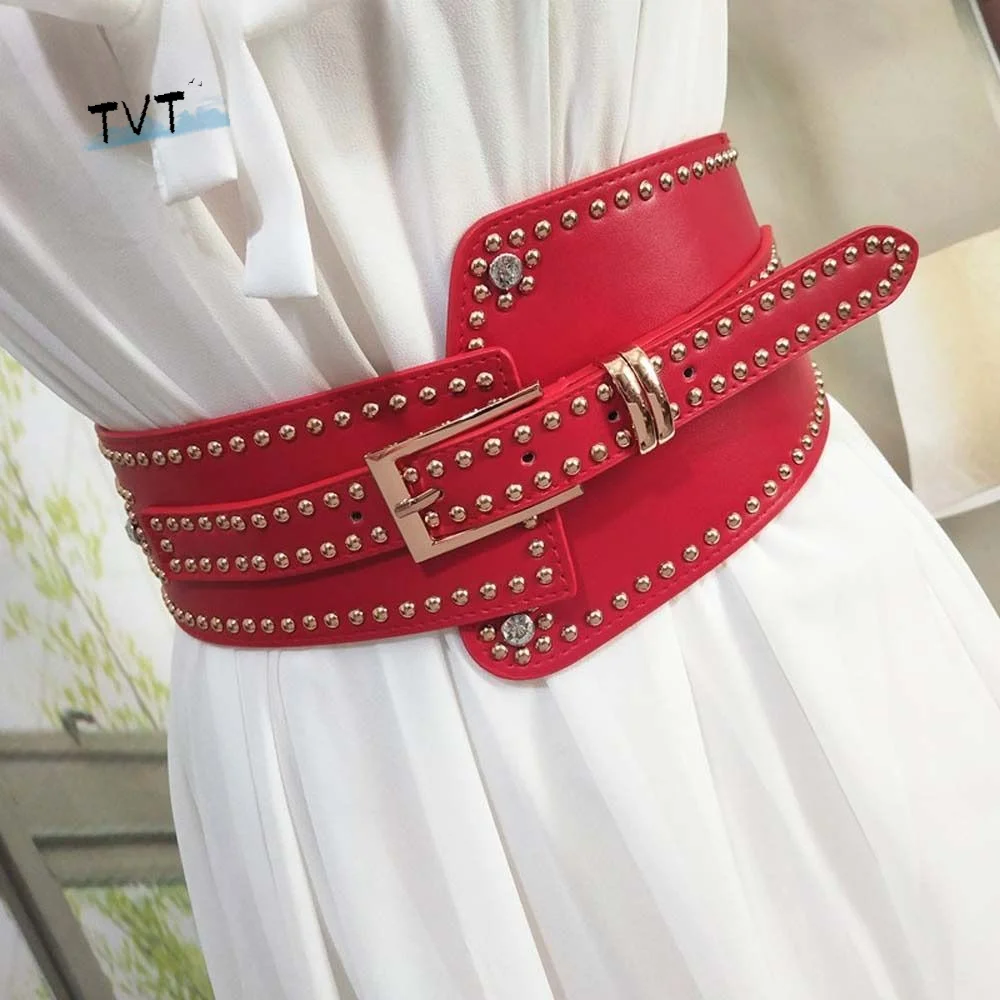 Adjustable Rivet Wide Waistbands Personalized Design Punk Style Y2K Cool Girls Belt Solid Color Vintage Irregular Leather Belt
Adjustable Rivet Wide Waistbands Personalized Design Punk Style Y2K Cool Girls Belt Solid Color Vintage Irregular Leather Belt