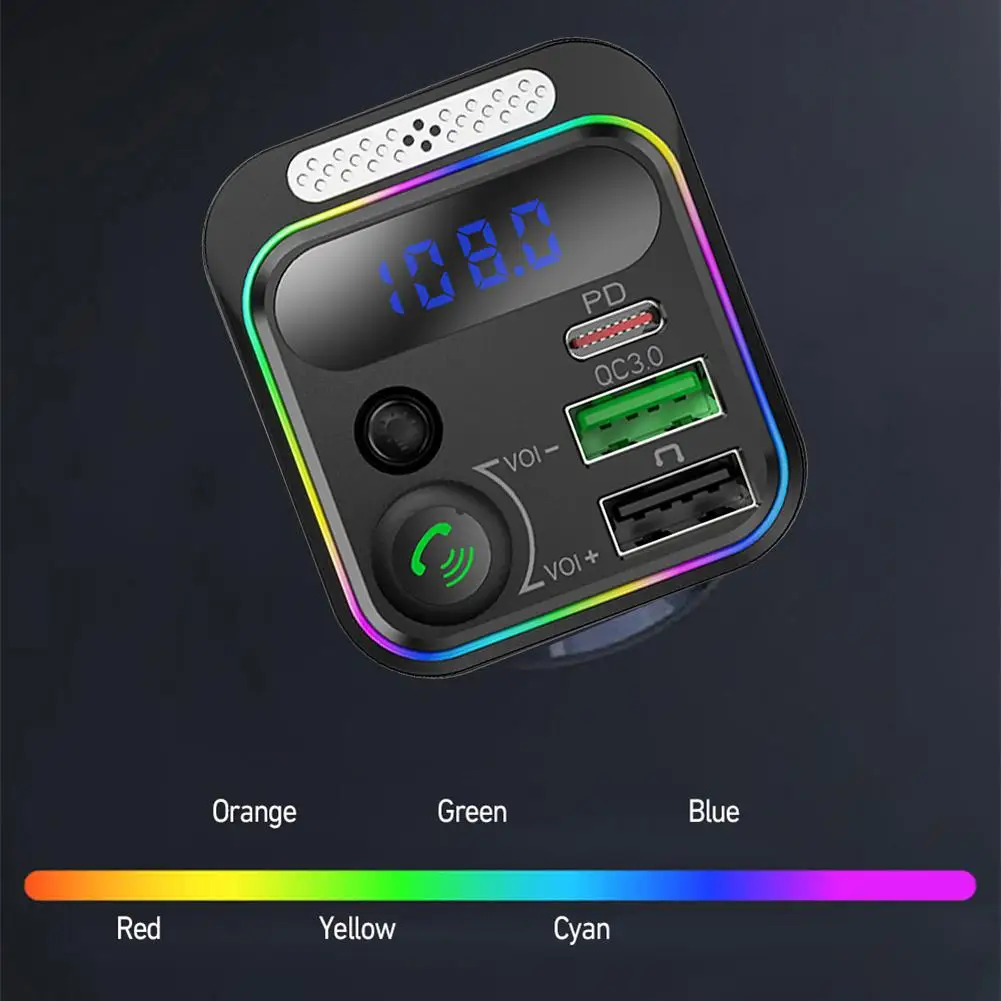 Type-C Car Phone Charger USB-C PD Fast Charging FM Transmitter With RGB Light For Truck Vehicles MP3 Player Bluetooth 5.3 S7W5
Type-C Car Phone Charger USB-C PD Fast Charging FM Transmitter With RGB Light For Truck Vehicles MP3 Player Bluetooth 5.3 S7W5