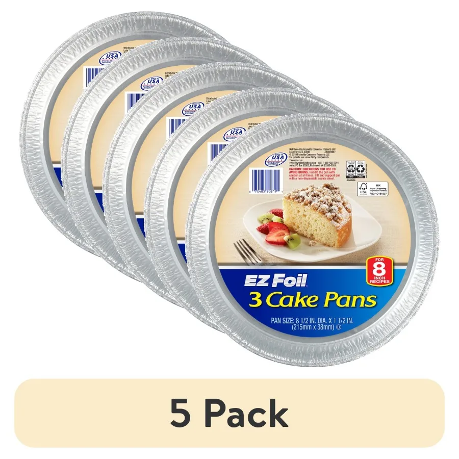5 pack Disposable Round Cake Pans 8 inches 3 Count
5 pack Disposable Round Cake Pans 8 inches 3 Count