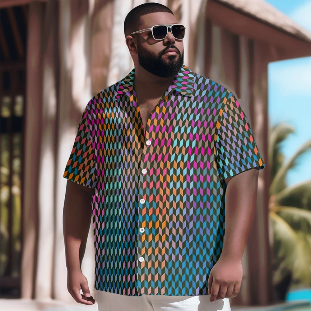 New Hawaiian Shirt Men Goth Men Colorful Diamond Lattice Printed Casual Short Sleeve Tops Vintage Plus Size Summer Shirts
New Hawaiian Shirt Men Goth Men Colorful Diamond Lattice Printed Casual Short Sleeve Tops Vintage Plus Size Summer Shirts