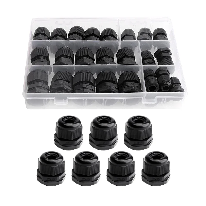 25pcs Waterproof Cable Gland Kit Black Nylon PG7-PG16 Connectors for Electrical Enclosure Junction Box Wiring
25pcs Waterproof Cable Gland Kit Black Nylon PG7-PG16 Connectors for Electrical Enclosure Junction Box Wiring