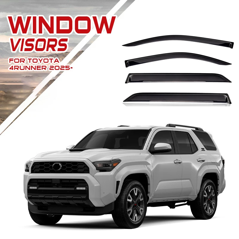 Козырек бокового окна для Toyota 4Runner 2025 +, дефлектор окна, чехол от дождя, внешнее обновление, автомобильные аксессуары, 4 шт. 
Козырек бокового окна для Toyota 4Runner 2025 +, дефлектор окна, чехол от дождя, внешнее обновление, автомобильные аксессуары, 4 шт.