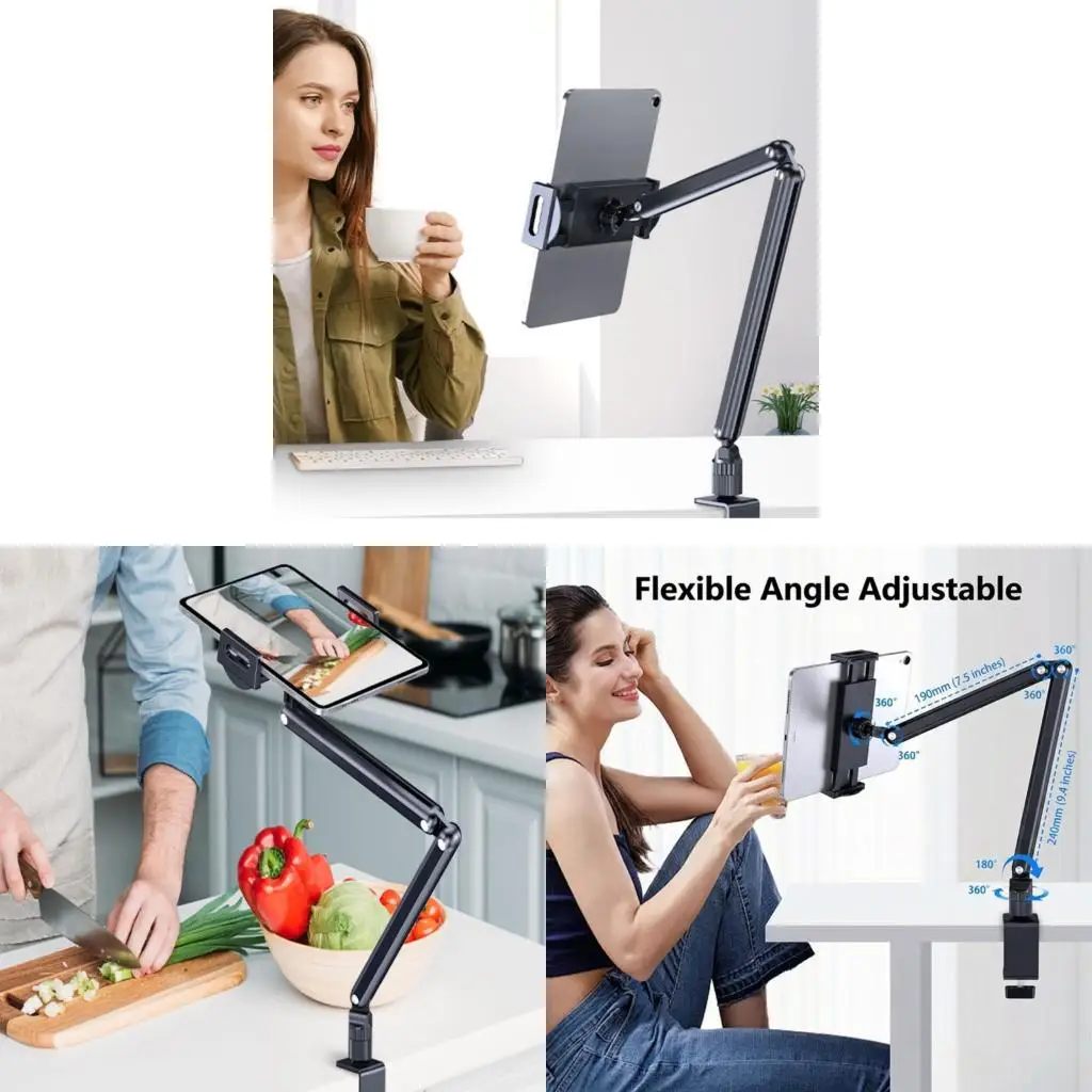 Tablets Clamp Stand Swivels Base And Adjustable Arm For 4.7 to 13inch Screens
Tablets Clamp Stand Swivels Base And Adjustable Arm For 4.7 to 13inch Screens