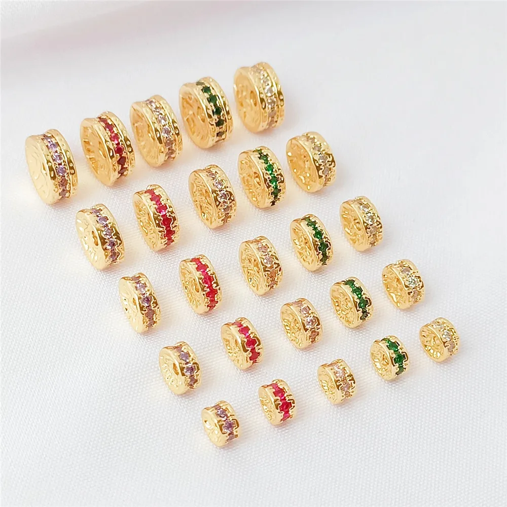 14K Gold-plated and Inlaid Zircon Spacers, Wheel Spacers, Diy Handcrafted Bracelets, Necklaces, Gaskets, Jewelry Accessories
14K Gold-plated and Inlaid Zircon Spacers, Wheel Spacers, Diy Handcrafted Bracelets, Necklaces, Gaskets, Jewelry Accessories