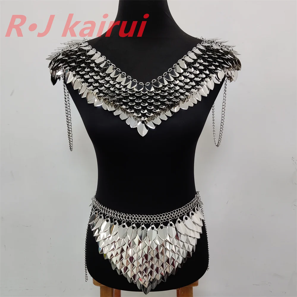 RJ Fashion Women Mermaid Fish Scales Neck Chains Layers Chainmail Shawl Dragon Scales Waist Belly Jewelry 2 Colors
RJ Fashion Women Mermaid Fish Scales Neck Chains Layers Chainmail Shawl Dragon Scales Waist Belly Jewelry 2 Colors
