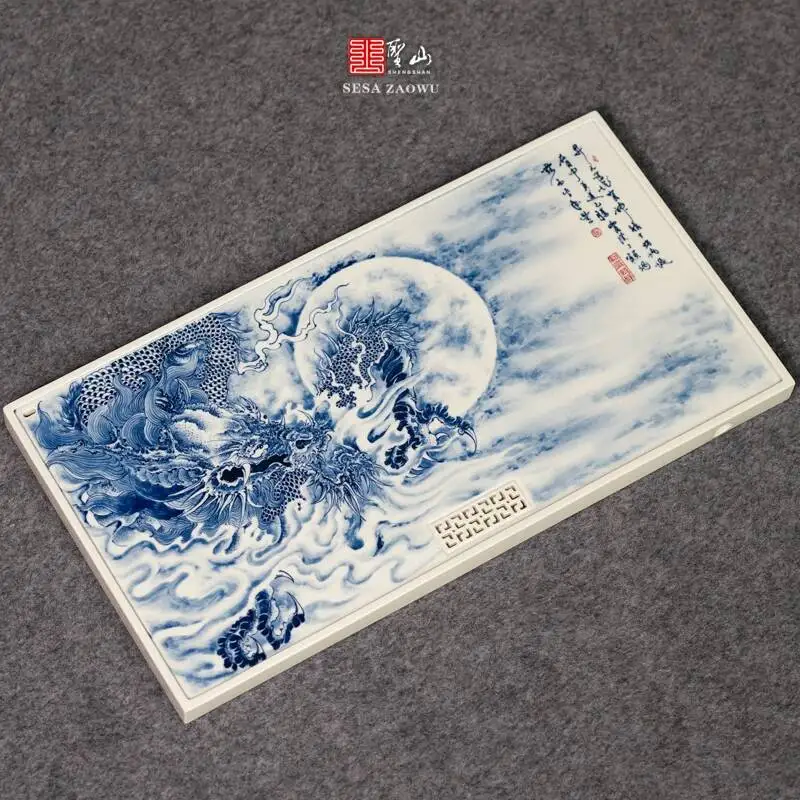 Sacred Mountain Blue White Ink Dragon Soaring On The Moon Handmade Table Jingdezhen Antique Set Dry And Wet Tea Tray
Sacred Mountain Blue White Ink Dragon Soaring On The Moon Handmade Table Jingdezhen Antique Set Dry And Wet Tea Tray