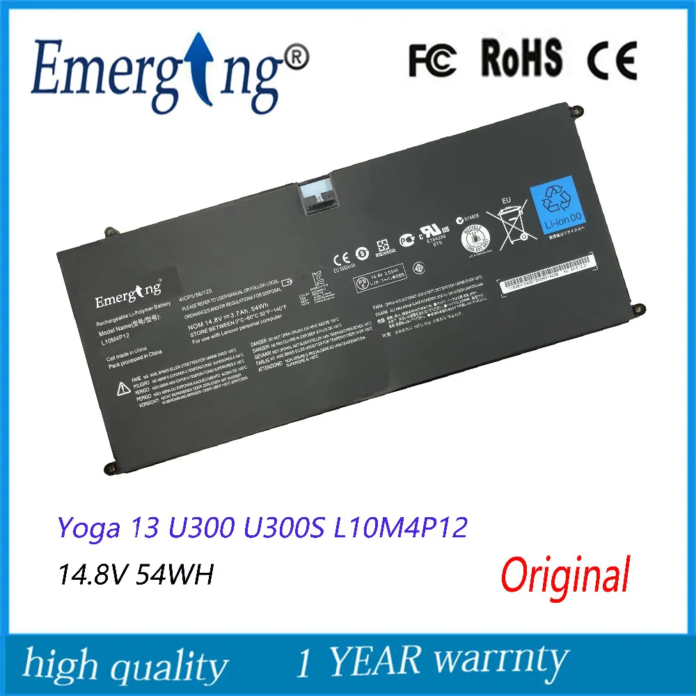 Новый оригинальный аккумулятор для ноутбука Lenovo LENOVO IdeaPad Yoga 13 U300 U300S L10M4P12, 14,8 в, 54 Вт/ч
Новый оригинальный аккумулятор для ноутбука Lenovo LENOVO IdeaPad Yoga 13 U300 U300S L10M4P12, 14,8 в, 54 Вт/ч