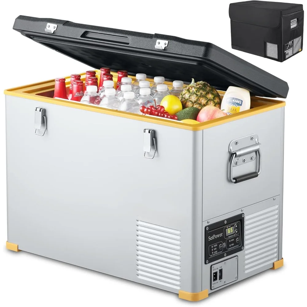 Refrigerato with Two Removable Wire, Single Zone Car Fridge with Cover, Interior LED Lights, Portable Refrigerator
Refrigerato with Two Removable Wire, Single Zone Car Fridge with Cover, Interior LED Lights, Portable Refrigerator