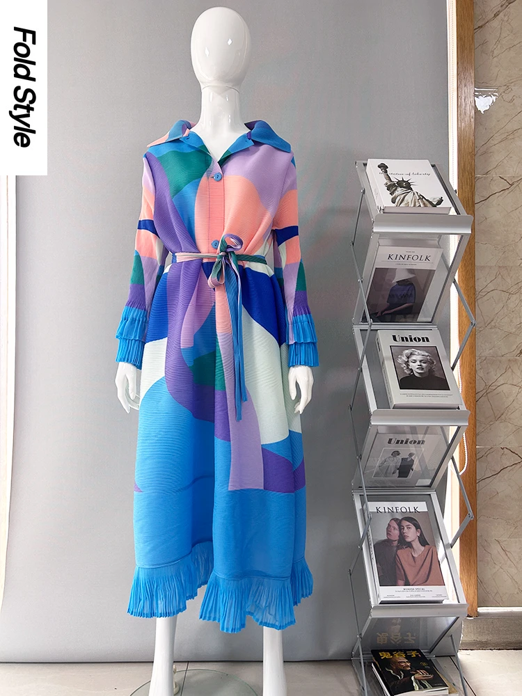 Miyake Pleated New High End Fashion Western Blossom Loose Mid Length Single Breasted Cardigan Waist Tie Up Dress Spring 2024
Miyake Pleated New High End Fashion Western Blossom Loose Mid Length Single Breasted Cardigan Waist Tie Up Dress Spring 2024
