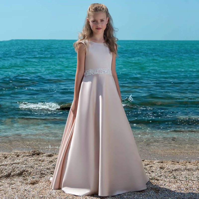 Pink Satin A-line Applique Belt Flower Girl Dress Wedding Minimalist Little Flower Children's Eucharist Birthday Party Dress
Pink Satin A-line Applique Belt Flower Girl Dress Wedding Minimalist Little Flower Children's Eucharist Birthday Party Dress