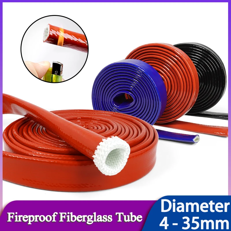 Dia.4 6 8 10 15 20 25 30 35mm Fiberglass Sleeve Silicone Resin Coated Glass Fiber Braided High Temperature Resistant Sheath Tube
Dia.4 6 8 10 15 20 25 30 35mm Fiberglass Sleeve Silicone Resin Coated Glass Fiber Braided High Temperature Resistant Sheath Tube