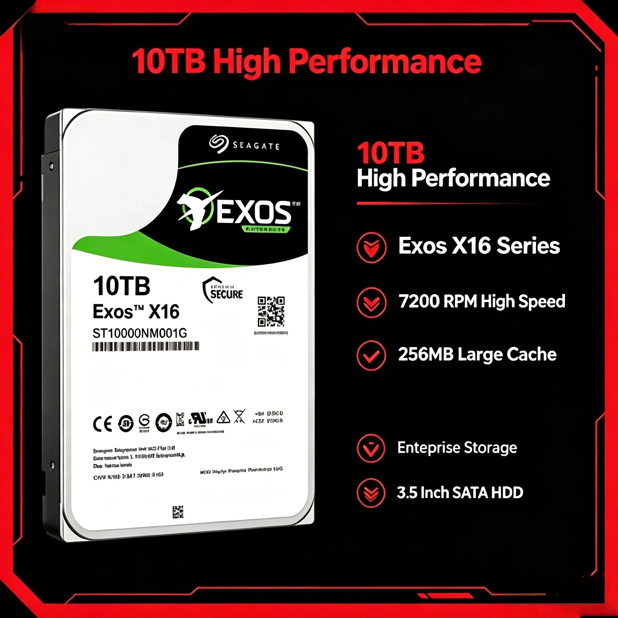 For Seagate ST10000NM001G 10TB Galaxy Helium NAS Enterprise HDD 256MB 7200RPM SATA 6Gb/s 3.5" Internal Hard Drive
For Seagate ST10000NM001G 10TB Galaxy Helium NAS Enterprise HDD 256MB 7200RPM SATA 6Gb/s 3.5" Internal Hard Drive