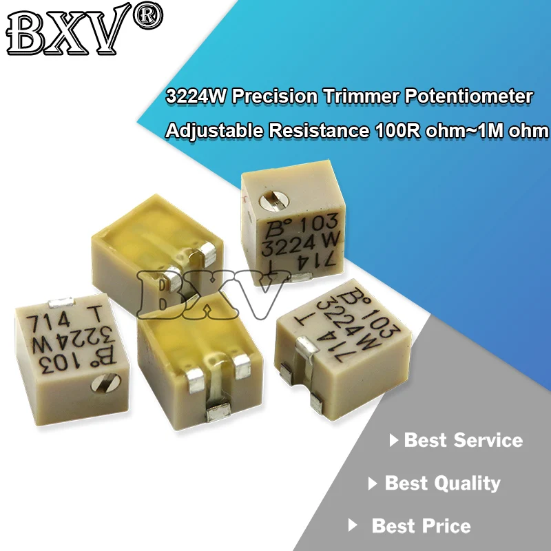 SMD 3224W точный триммер для фотоэлектрических систем, 2 шт., 100R 200R 500R 1K 2K 5K 10K 20K 50K 100K 200K 500K 1M Ом
SMD 3224W точный триммер для фотоэлектрических систем, 2 шт., 100R 200R 500R 1K 2K 5K 10K 20K 50K 100K 200K 500K 1M Ом