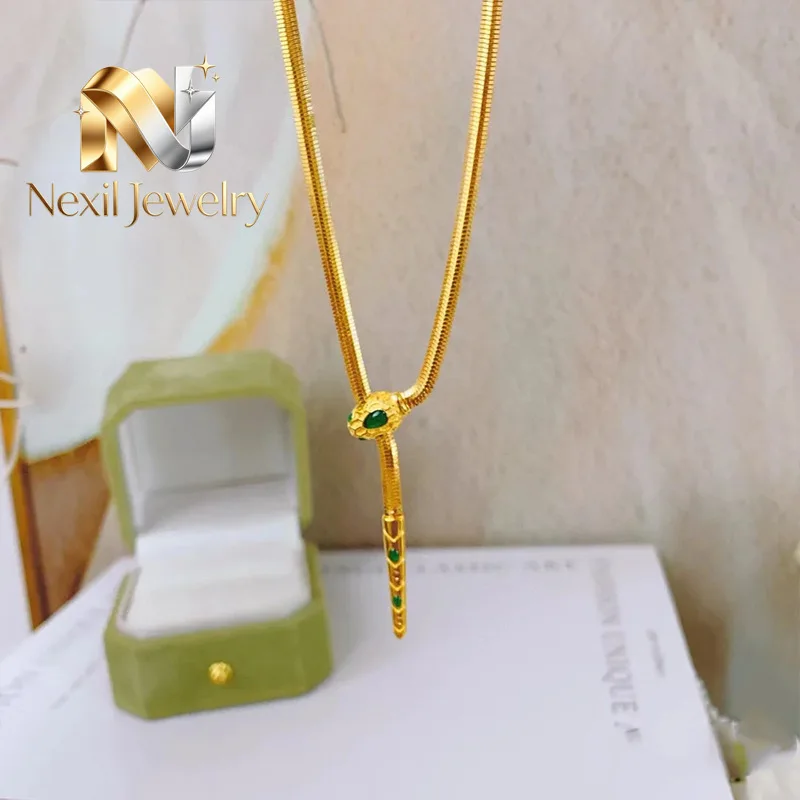 Nexil Jewelry Nexil Jewelry Little Green Snake Pendant Women's 24K Gold AU999 - Exquisite gold little snake, Chinese style ch
Nexil Jewelry Nexil Jewelry Little Green Snake Pendant Women's 24K Gold AU999 - Exquisite gold little snake, Chinese style ch