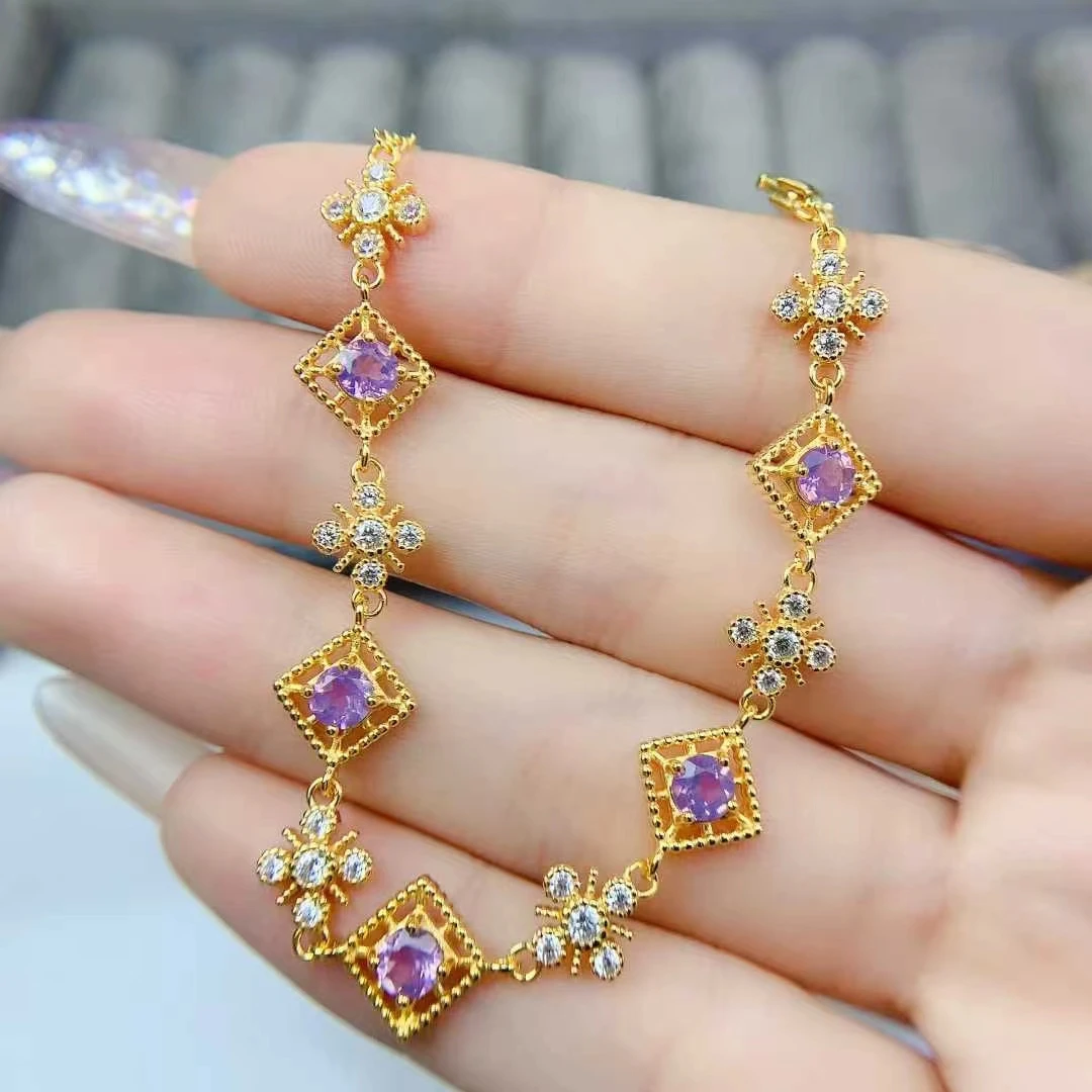Pure 925 Silver Crystal Bracelet Natural Amethyst Bracelet 4mm Genuine Amethyst Silver Jewelry
Pure 925 Silver Crystal Bracelet Natural Amethyst Bracelet 4mm Genuine Amethyst Silver Jewelry