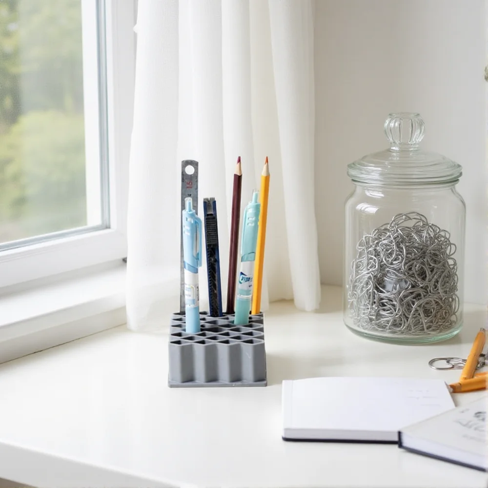 Стеллаж для хранения карандашей для бровей, стильный ящик для хранения карандашей, волнистый силиконовый держатель для ручек, уникальный органайзер для кистей для макияжа для настольной школы
Стеллаж для хранения карандашей для бровей, стильный ящик для хранения карандашей, волнистый силиконовый держатель для ручек, уникальный органайзер для кистей для макияжа для настольной школы