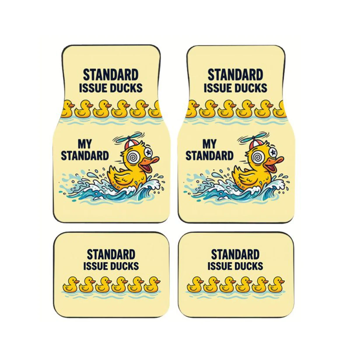 4Pcs Lunatic Yellow Ducks My Wacky Duck Car Floor Mat Funny Spinning Hat Duck Auto Carpet Set Interior Accessories For SUV Truck
4Pcs Lunatic Yellow Ducks My Wacky Duck Car Floor Mat Funny Spinning Hat Duck Auto Carpet Set Interior Accessories For SUV Truck