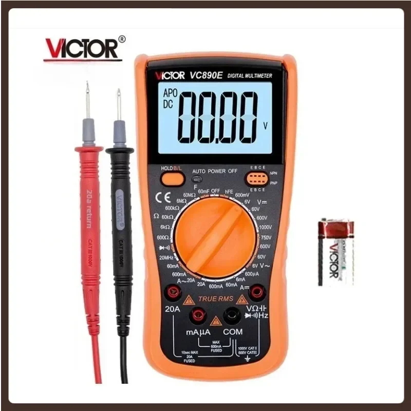Victor 890E Digital Multimeter Capacitance 60000uF True RMS Backlight AC/DC Voltage Current Frequency 20MHz 1000V Triode Tester
Victor 890E Digital Multimeter Capacitance 60000uF True RMS Backlight AC/DC Voltage Current Frequency 20MHz 1000V Triode Tester